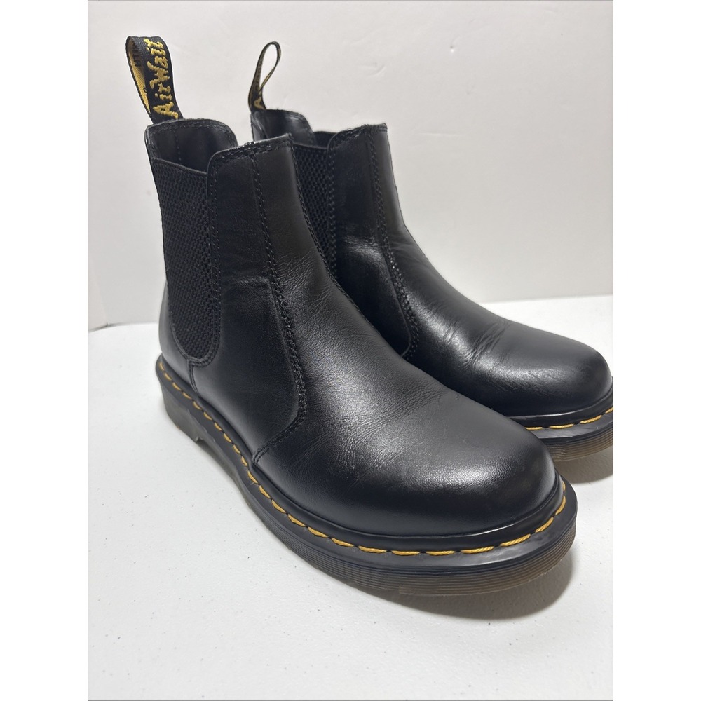 Dr Martens Embury Ankle Boots Chelsea Pull On Black Leather Women's Size 7